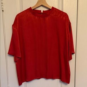 Maeve Short-Sleeve Shine Boxy Blouse